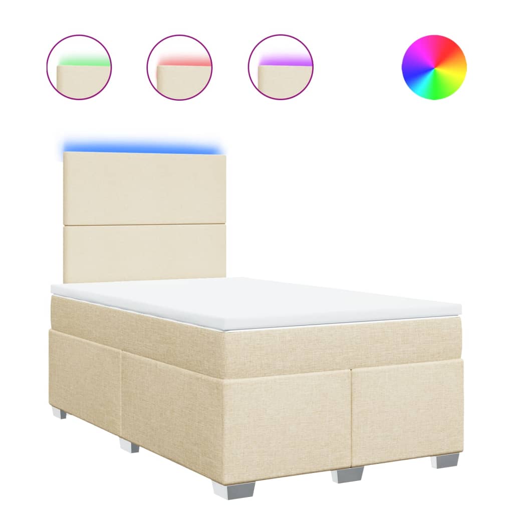 Sommier à lattes de lit avec matelas crème 120x190 cm tissu - XIOS