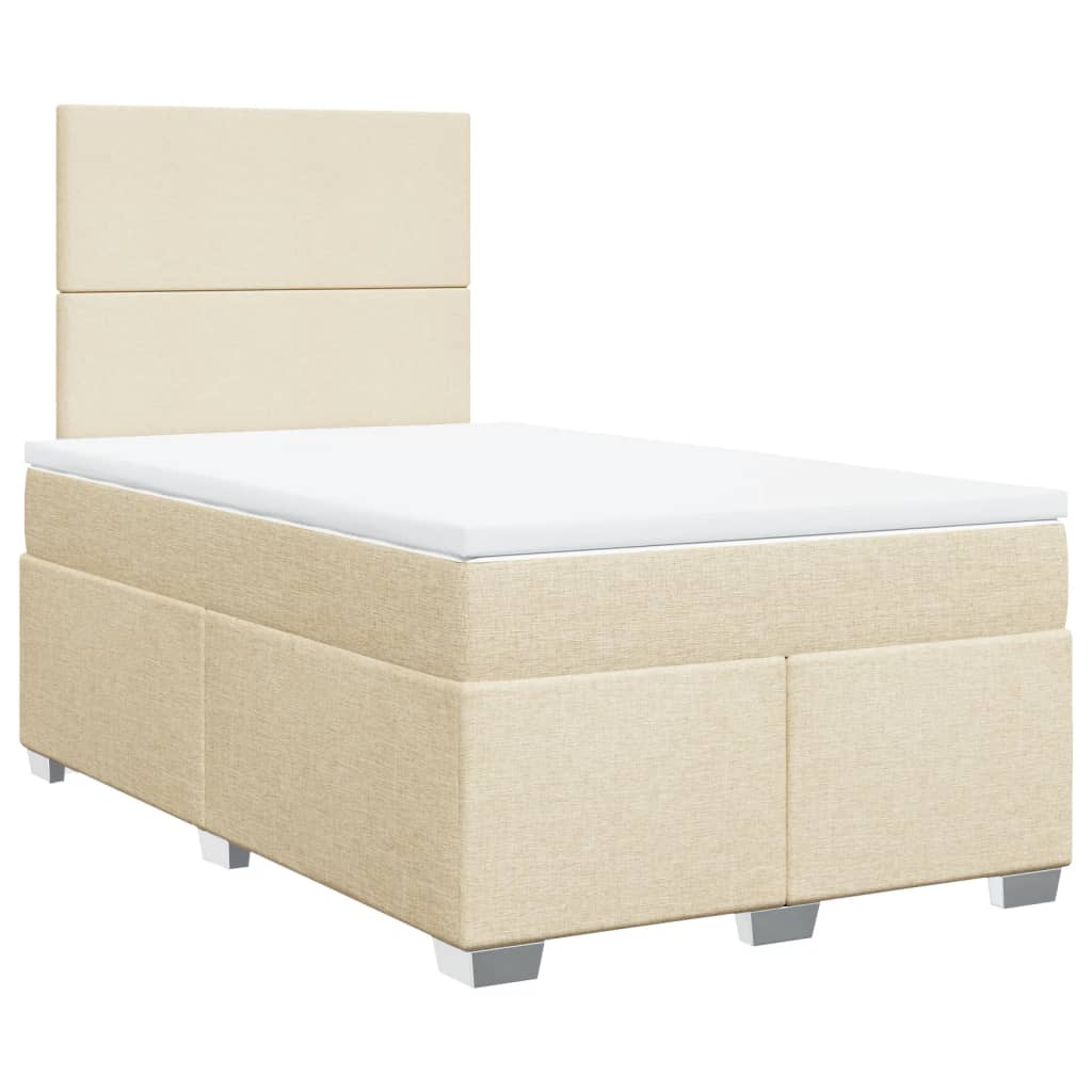 Sommier à lattes de lit avec matelas crème 120x190 cm tissu - XIOS