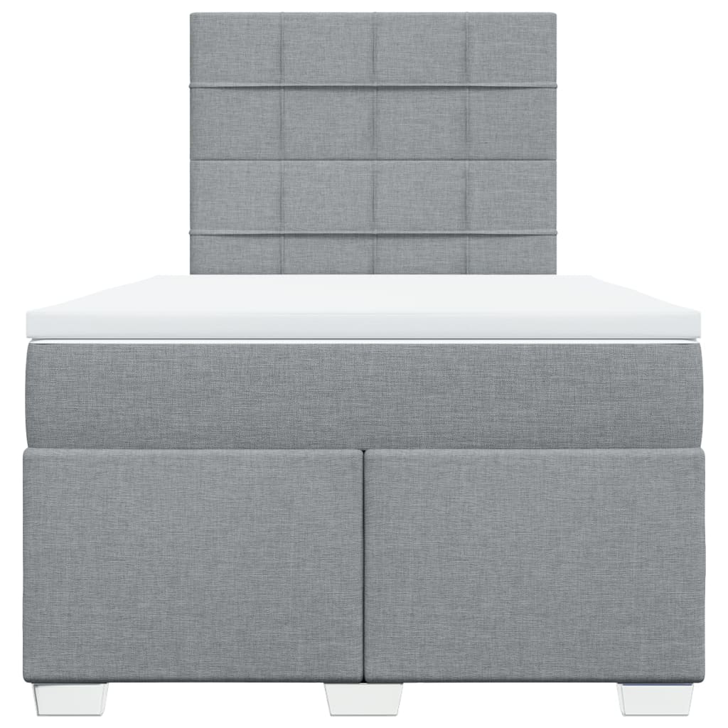 Sommier à lattes de lit et matelas gris clair 120x190 cm tissu - XIOS