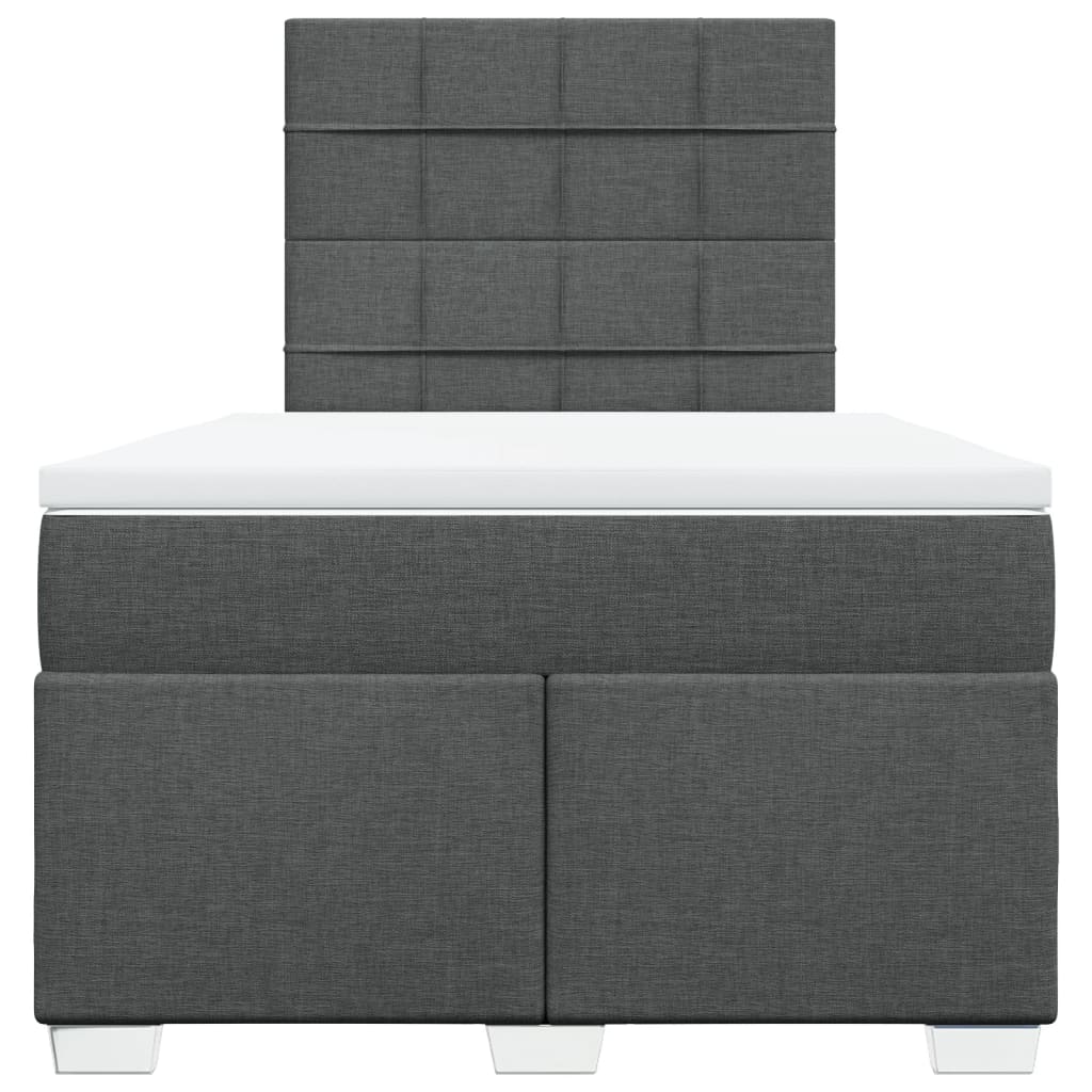Sommier à lattes de lit avec matelas gris foncé 120x190cm tissu - XIOS