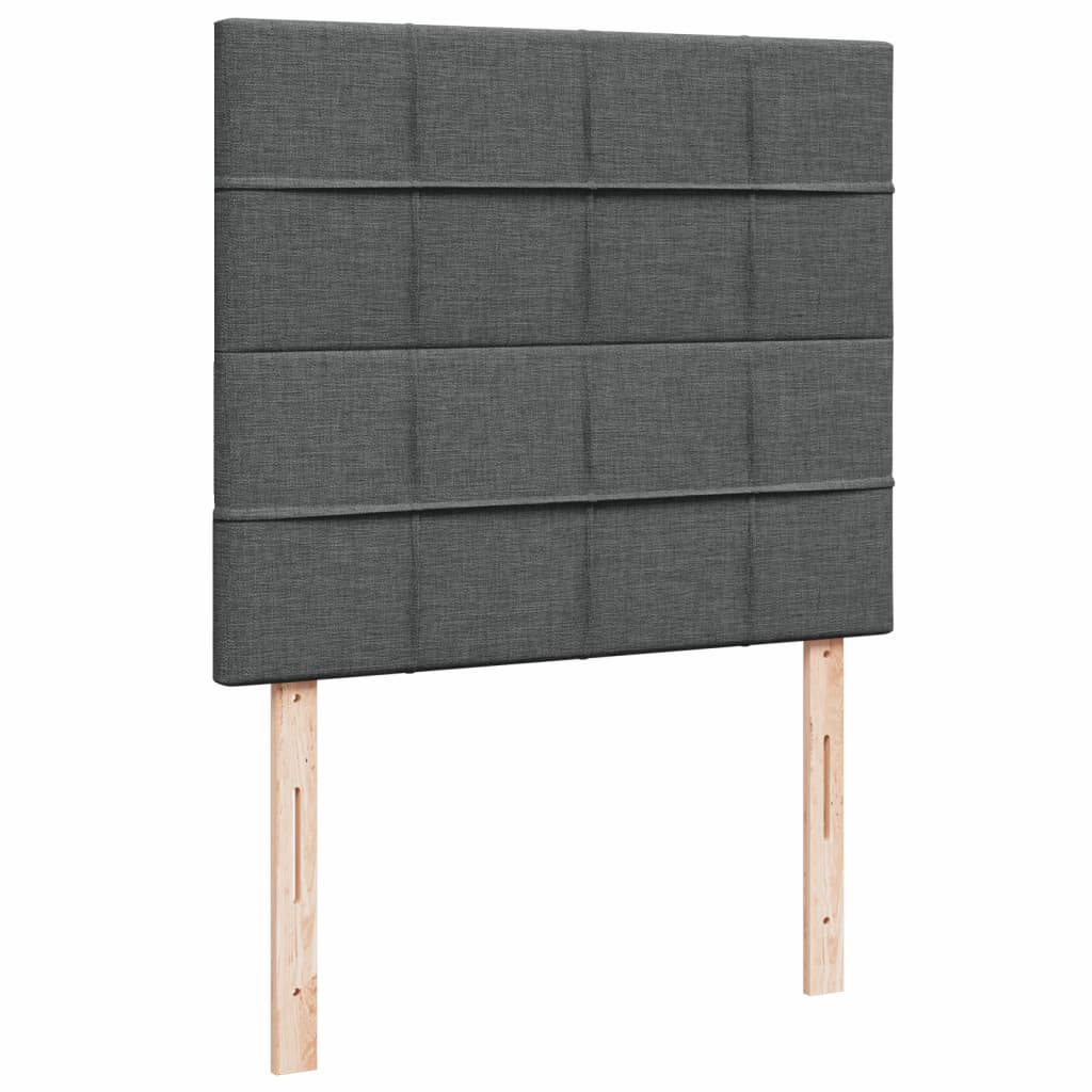Sommier à lattes de lit avec matelas gris foncé 120x190cm tissu - XIOS