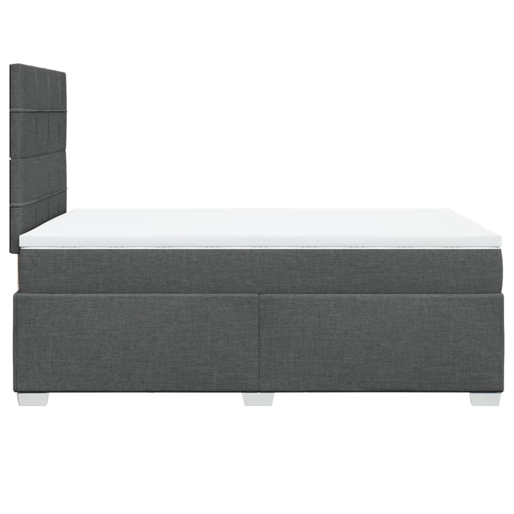 Sommier à lattes de lit avec matelas gris foncé 120x190cm tissu - XIOS