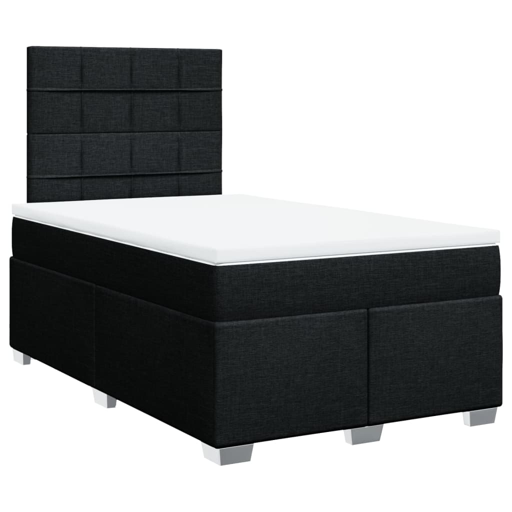 Sommier à lattes de lit avec matelas noir 120x190 cm tissu - XIOS