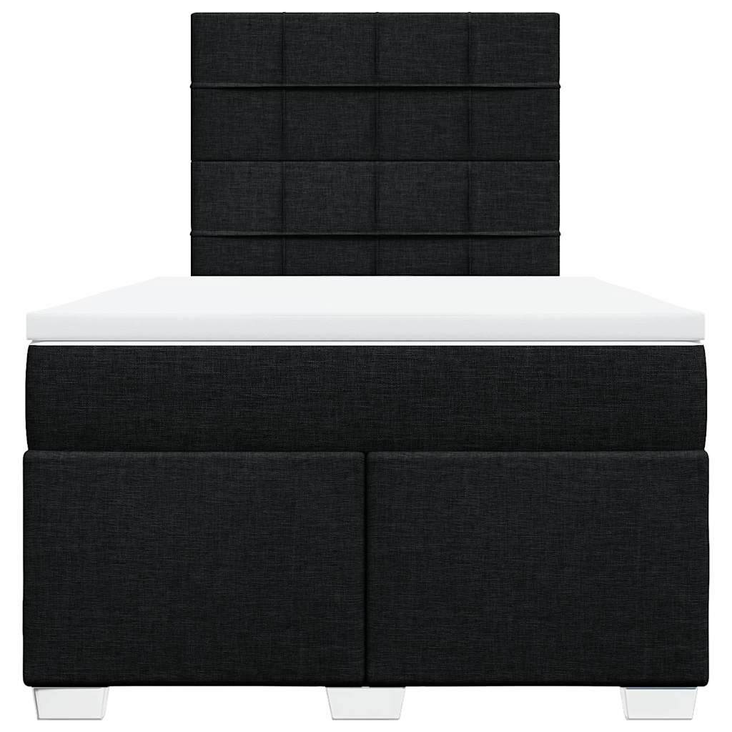 Sommier à lattes de lit avec matelas noir 120x190 cm tissu - XIOS