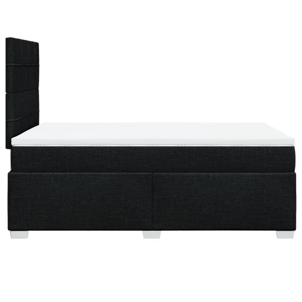 Sommier à lattes de lit avec matelas noir 120x190 cm tissu - XIOS