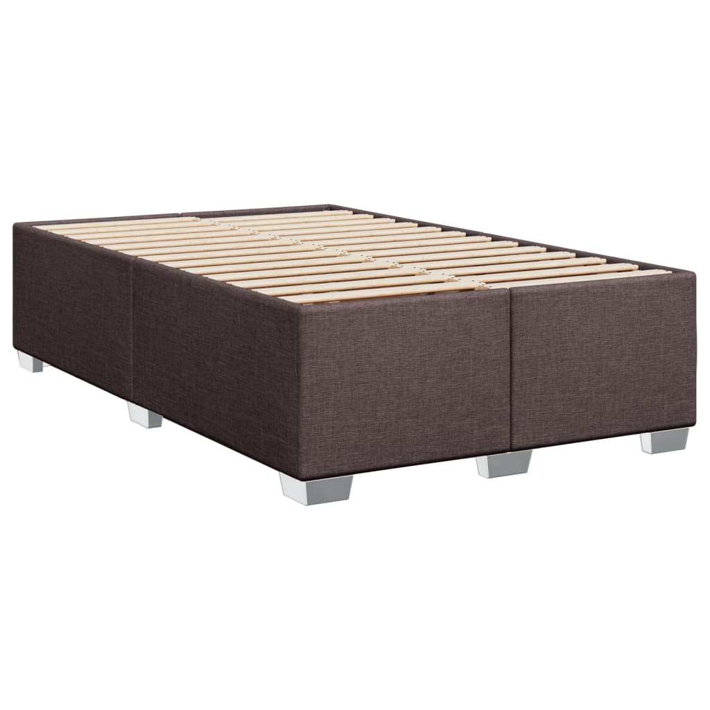 Sommier à lattes de lit et matelas marron foncé 120x190cm tissu - XIOS