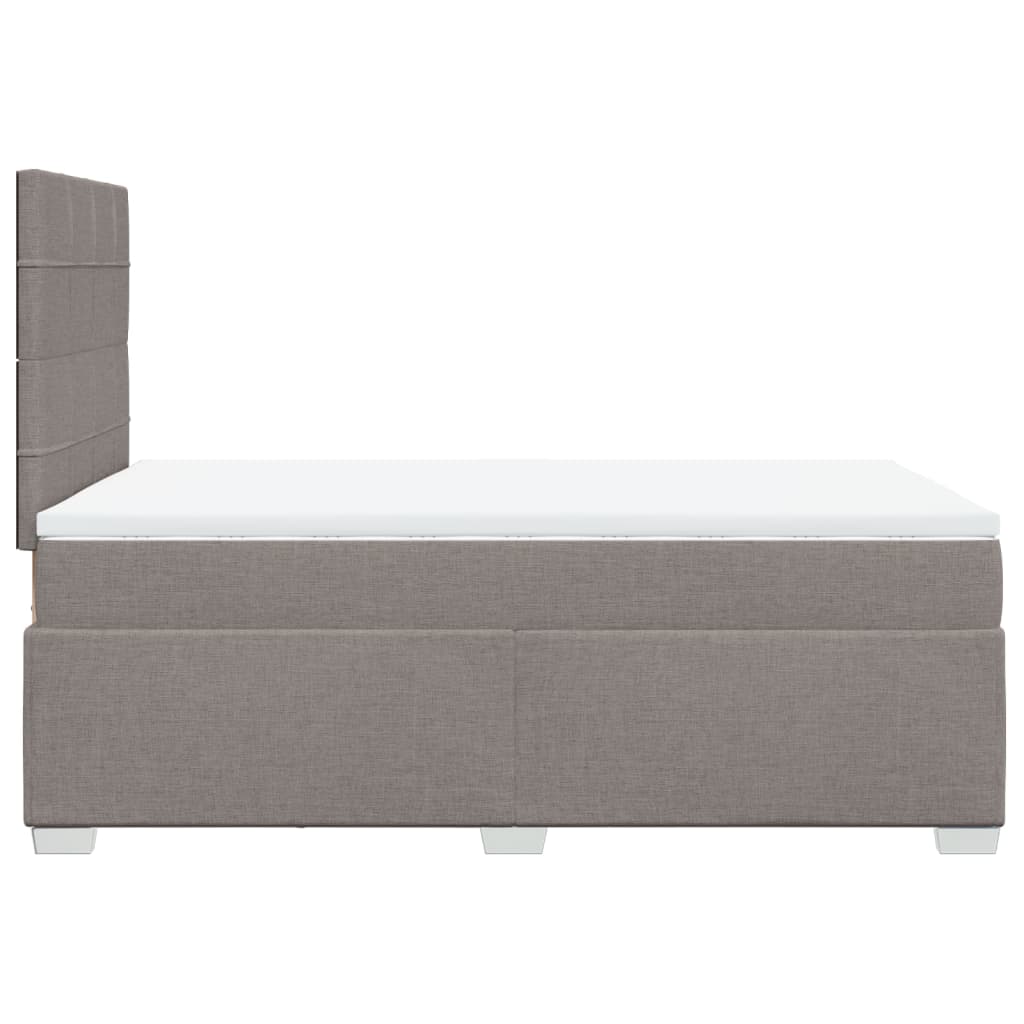 Sommier à lattes de lit avec matelas taupe 120x190 cm tissu - XIOS
