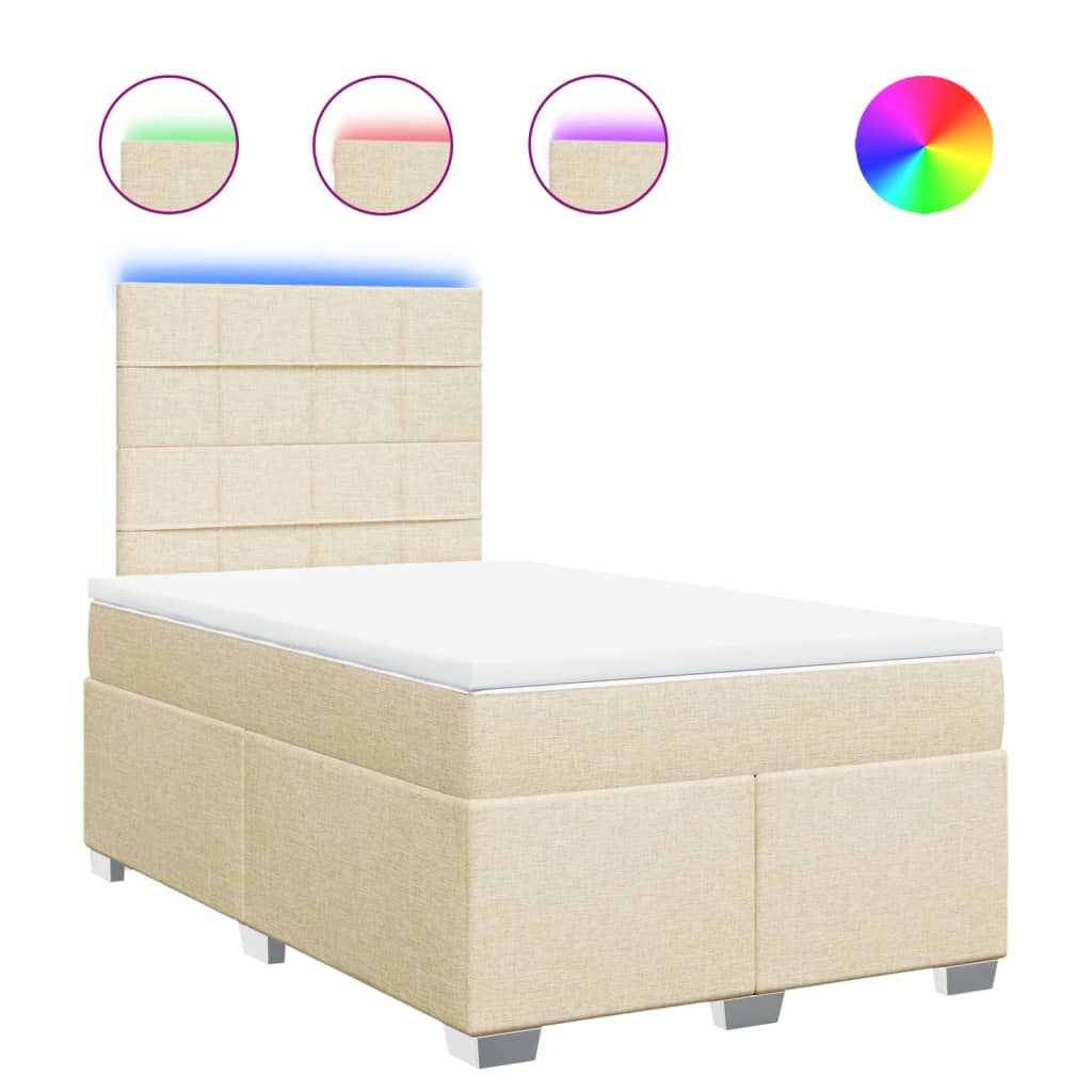 Sommier à lattes de lit avec matelas crème 120x190 cm tissu - XIOS