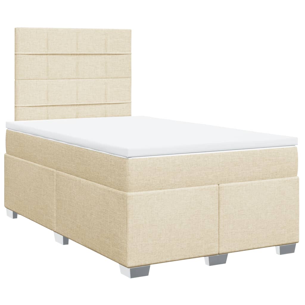Sommier à lattes de lit avec matelas crème 120x190 cm tissu - XIOS