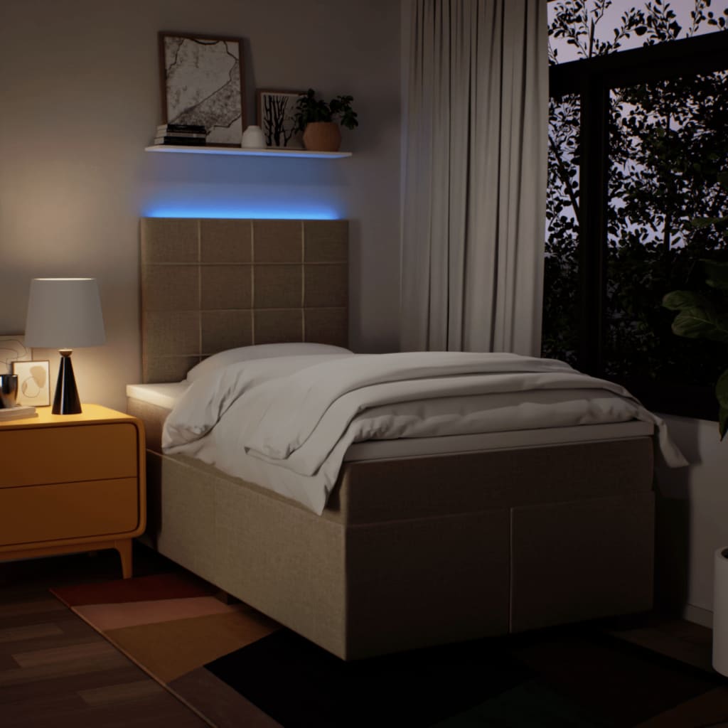 Sommier à lattes de lit avec matelas crème 120x190 cm tissu - XIOS