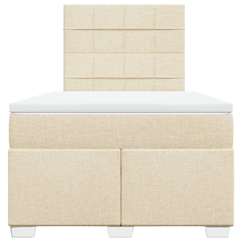 Sommier à lattes de lit avec matelas crème 120x190 cm tissu - XIOS