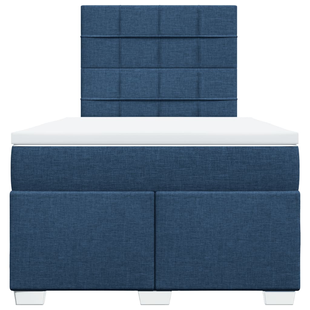 Sommier à lattes de lit avec matelas bleu 120x190 cm tissu - XIOS