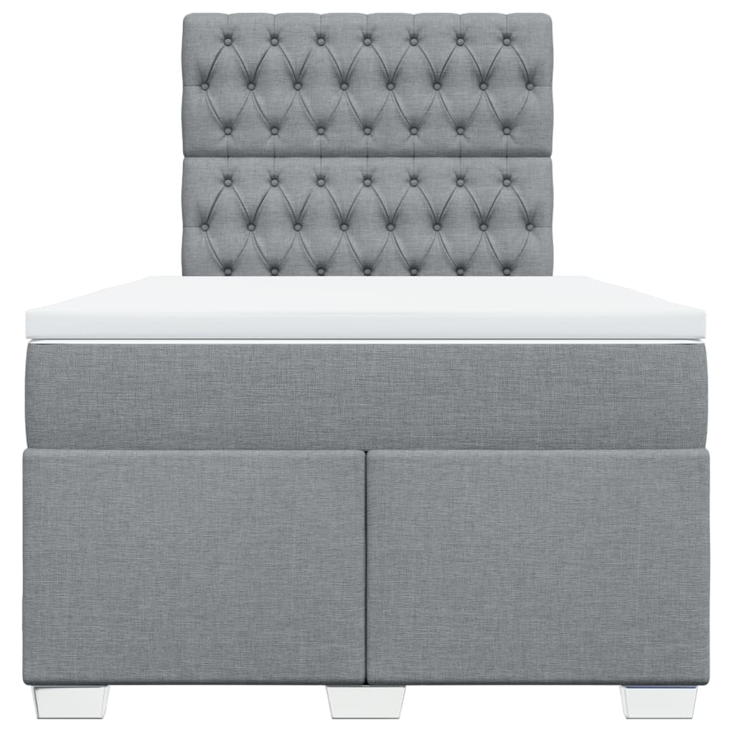 Sommier à lattes de lit et matelas gris clair 120x190 cm tissu - XIOS