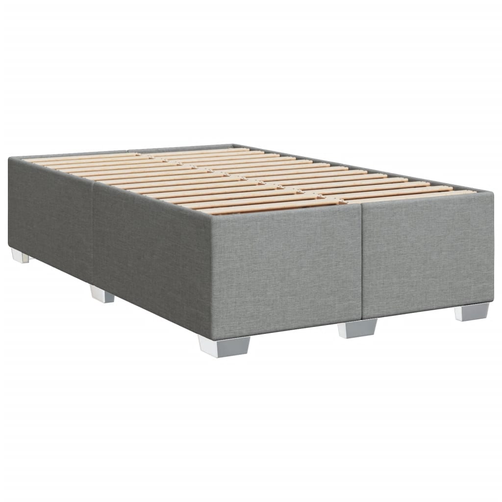 Sommier à lattes de lit et matelas gris clair 120x190 cm tissu - XIOS