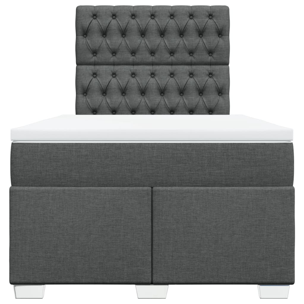 Sommier à lattes de lit avec matelas gris foncé 120x190cm tissu - XIOS