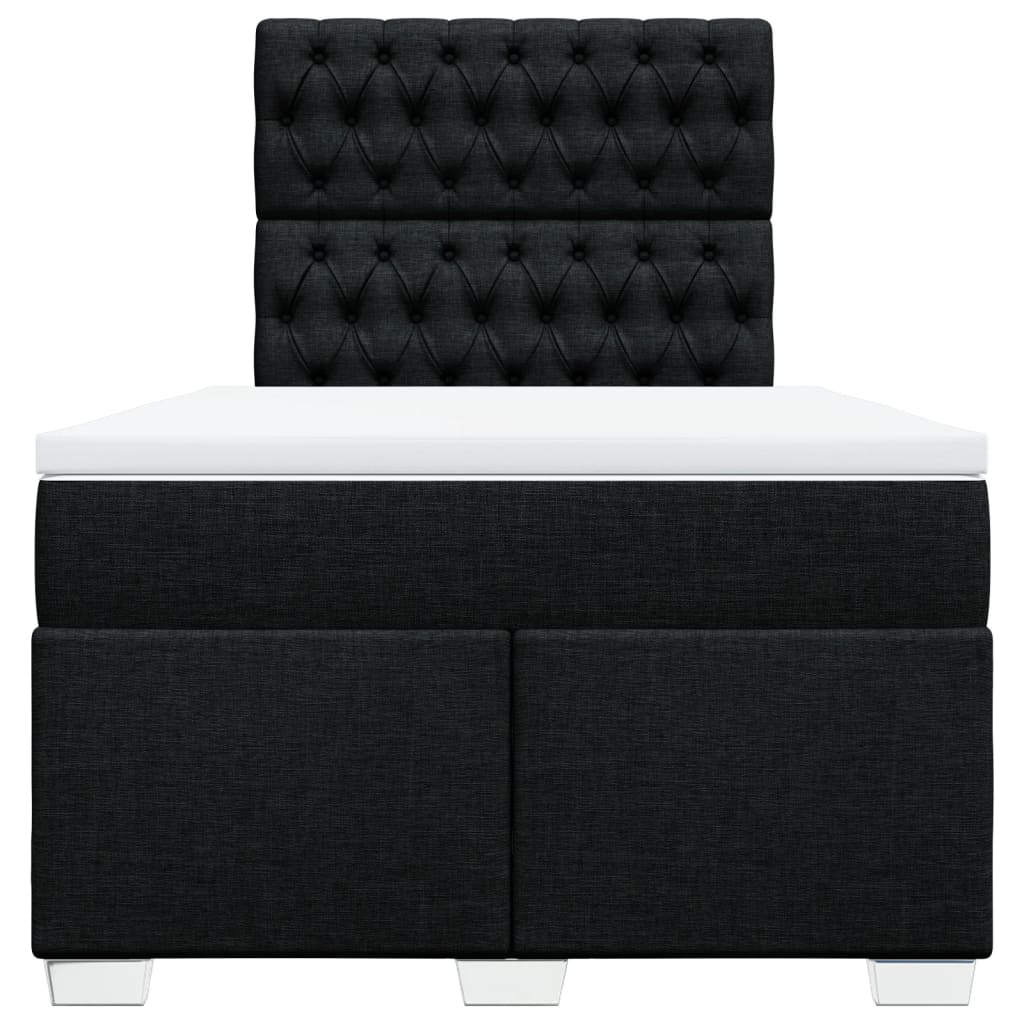 Sommier à lattes de lit avec matelas noir 120x190 cm tissu - XIOS