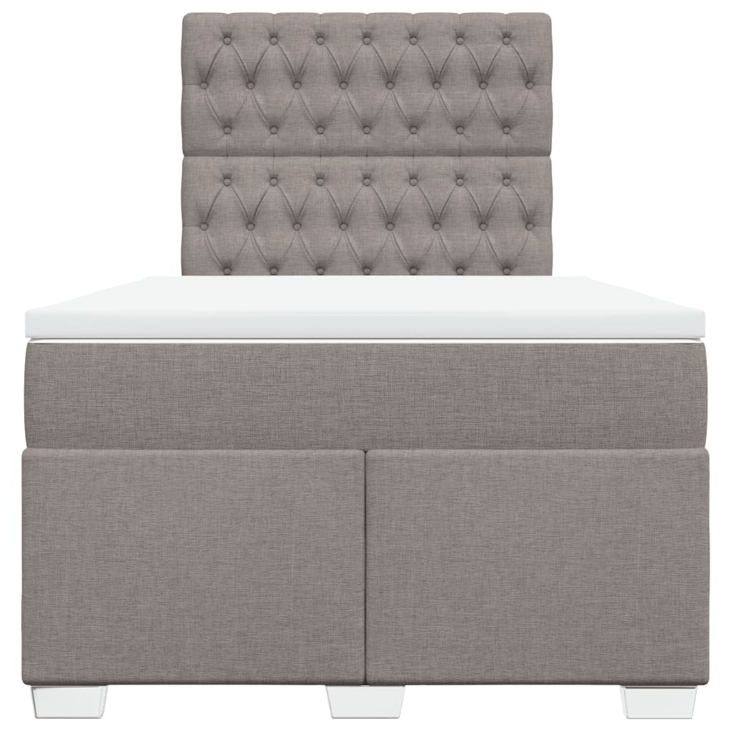 Sommier à lattes de lit avec matelas taupe 120x190 cm tissu - XIOS