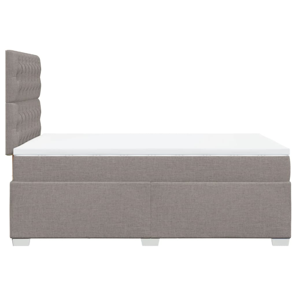 Sommier à lattes de lit avec matelas taupe 120x190 cm tissu - XIOS