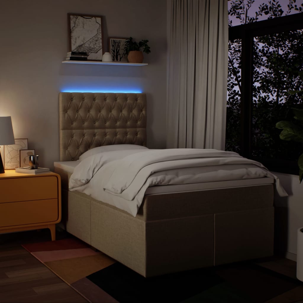 Sommier à lattes de lit avec matelas crème 120x190 cm tissu - XIOS