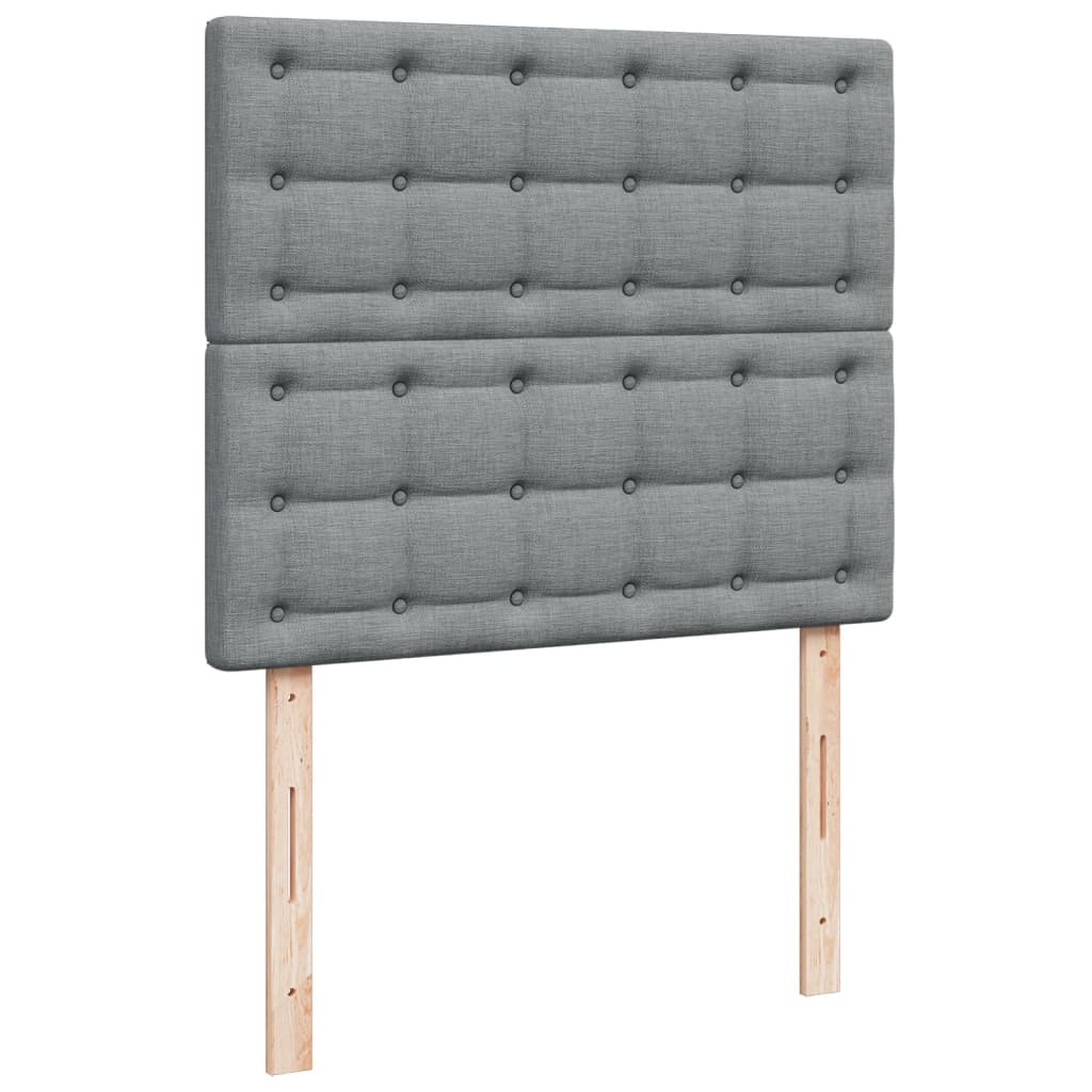 Sommier à lattes de lit et matelas gris clair 120x190 cm tissu - XIOS