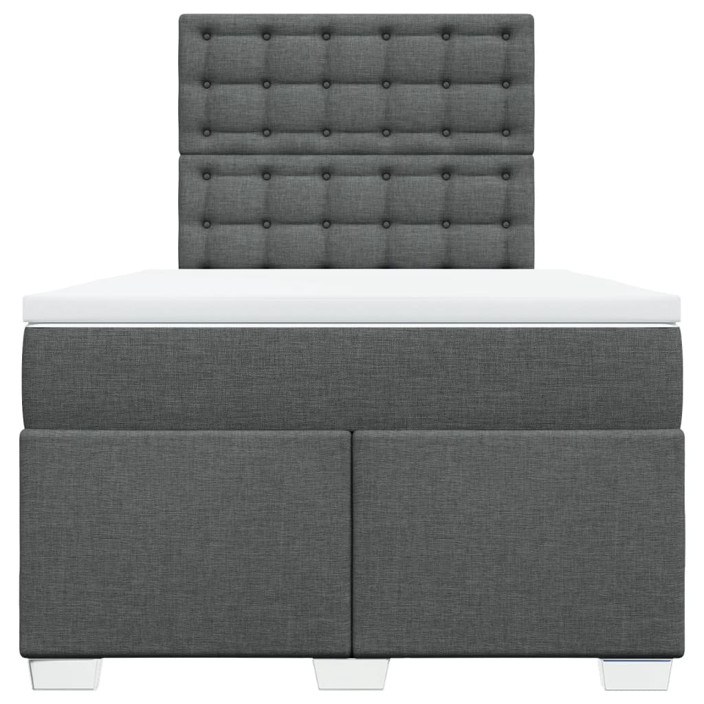 Sommier à lattes de lit avec matelas gris foncé 120x190cm tissu - XIOS