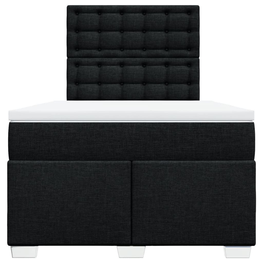 Sommier à lattes de lit avec matelas noir 120x190 cm tissu - XIOS