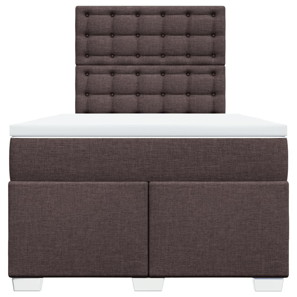 Sommier à lattes de lit et matelas marron foncé 120x190cm tissu - XIOS
