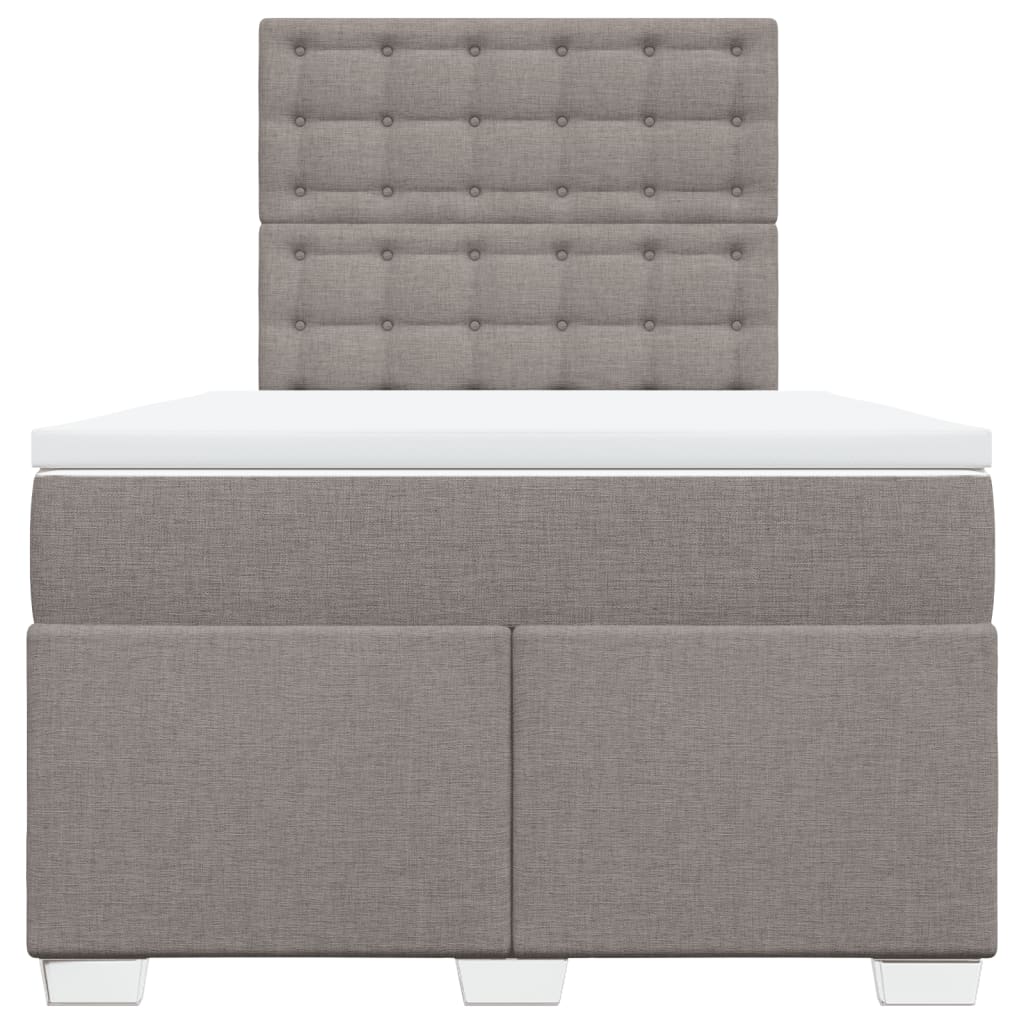 Sommier à lattes de lit avec matelas taupe 120x190 cm tissu - XIOS