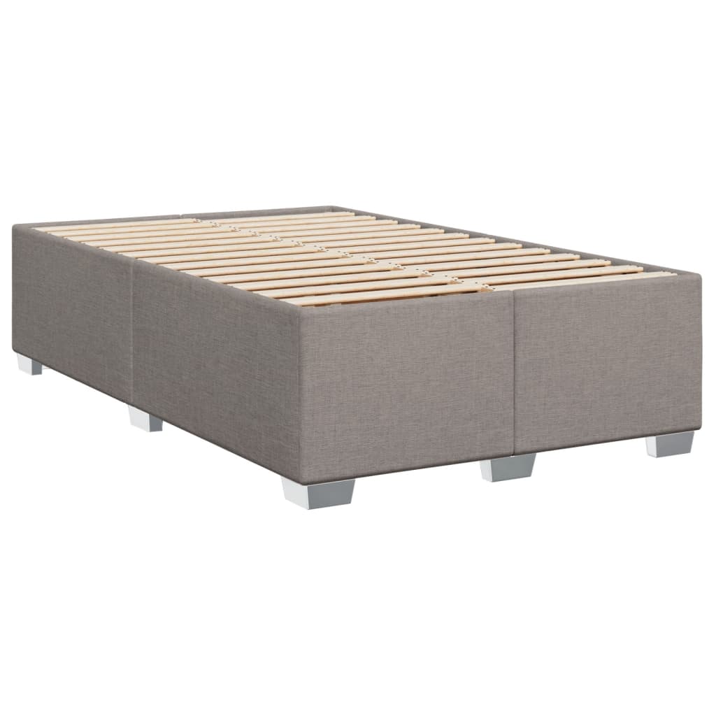 Sommier à lattes de lit avec matelas taupe 120x190 cm tissu - XIOS