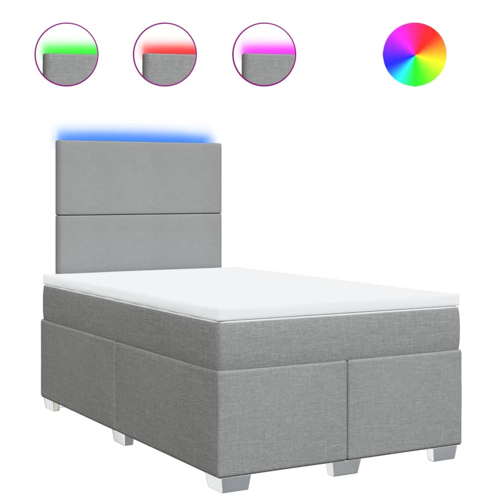 Sommier à lattes de lit avec matelas Gris clair 120x200cm Tissu - XIOS