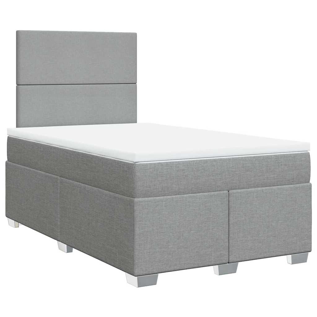Sommier à lattes de lit avec matelas Gris clair 120x200cm Tissu - XIOS