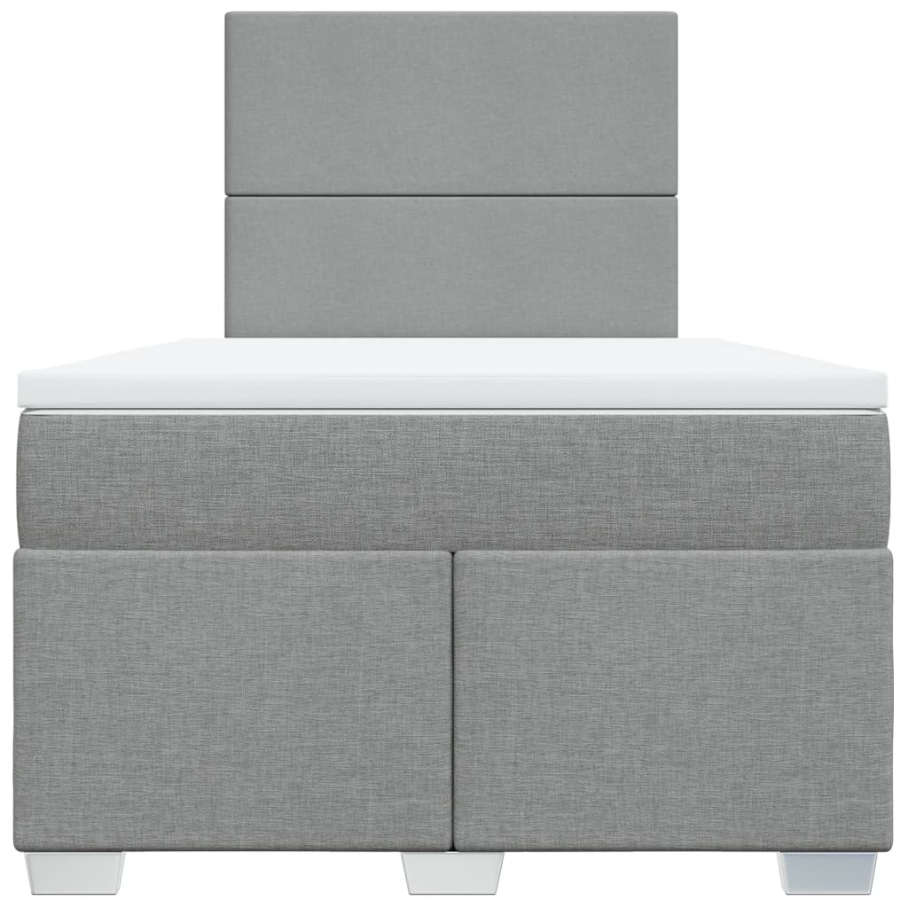 Sommier à lattes de lit avec matelas Gris clair 120x200cm Tissu - XIOS