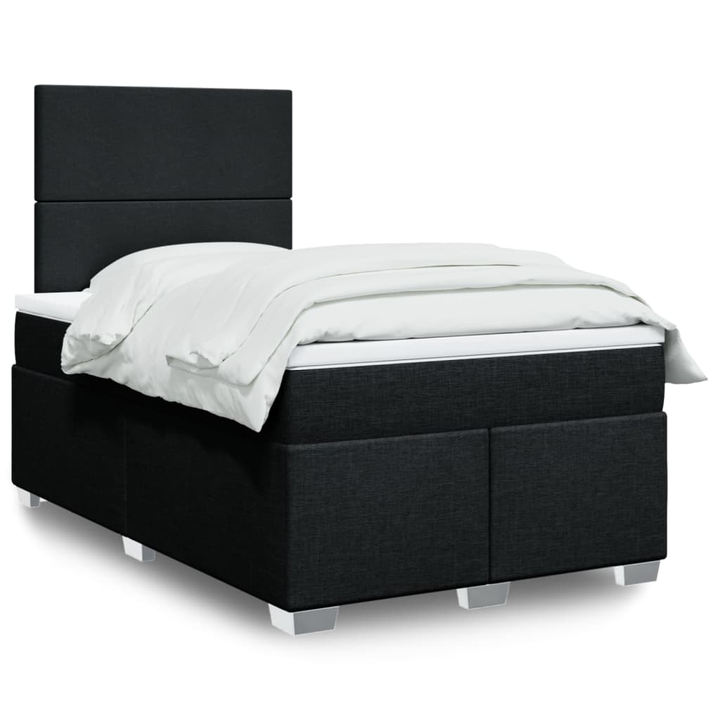 Sommier à lattes de lit avec matelas Noir 120x200 cm Tissu - XIOS