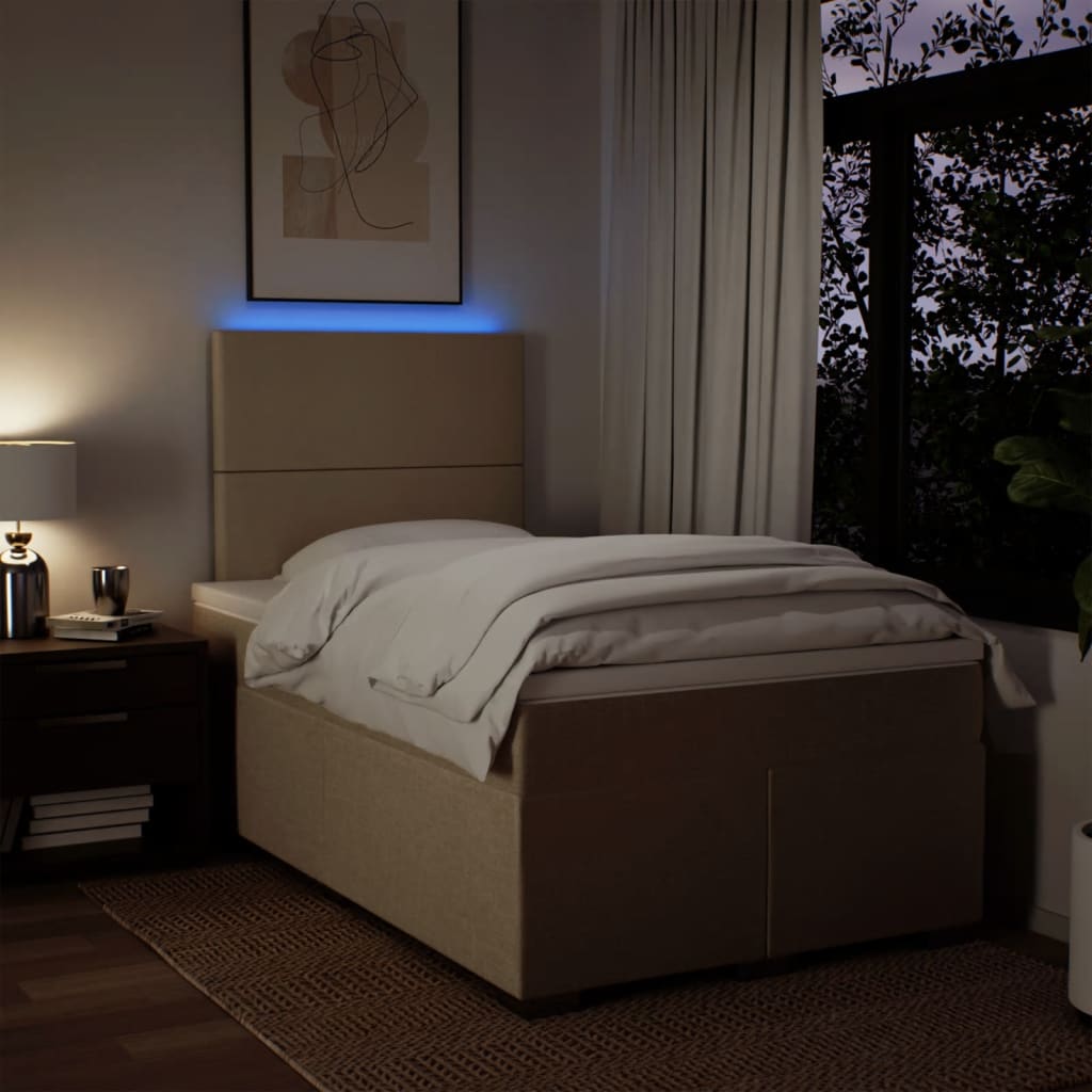 Sommier à lattes de lit avec matelas Crème 120x200 cm Tissu - XIOS