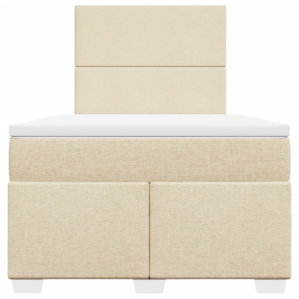 Sommier à lattes de lit avec matelas Crème 120x200 cm Tissu - XIOS