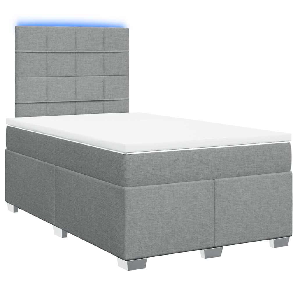 Sommier à lattes de lit avec matelas Gris clair 120x200cm Tissu - XIOS