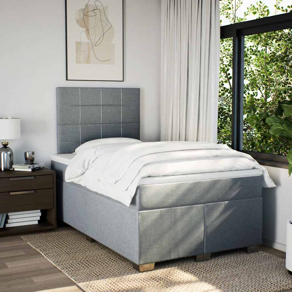 Sommier à lattes de lit avec matelas Gris clair 120x200cm Tissu - XIOS