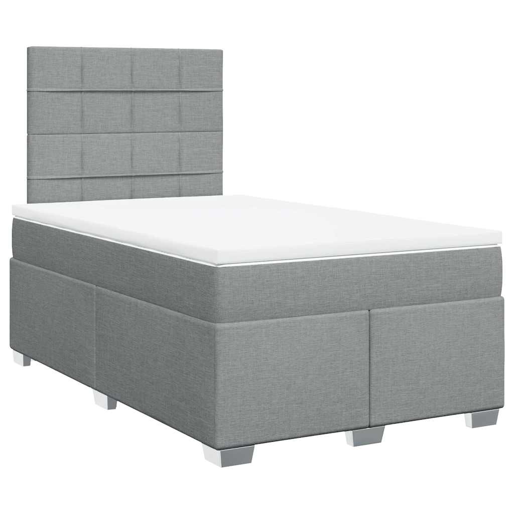Sommier à lattes de lit avec matelas Gris clair 120x200cm Tissu - XIOS