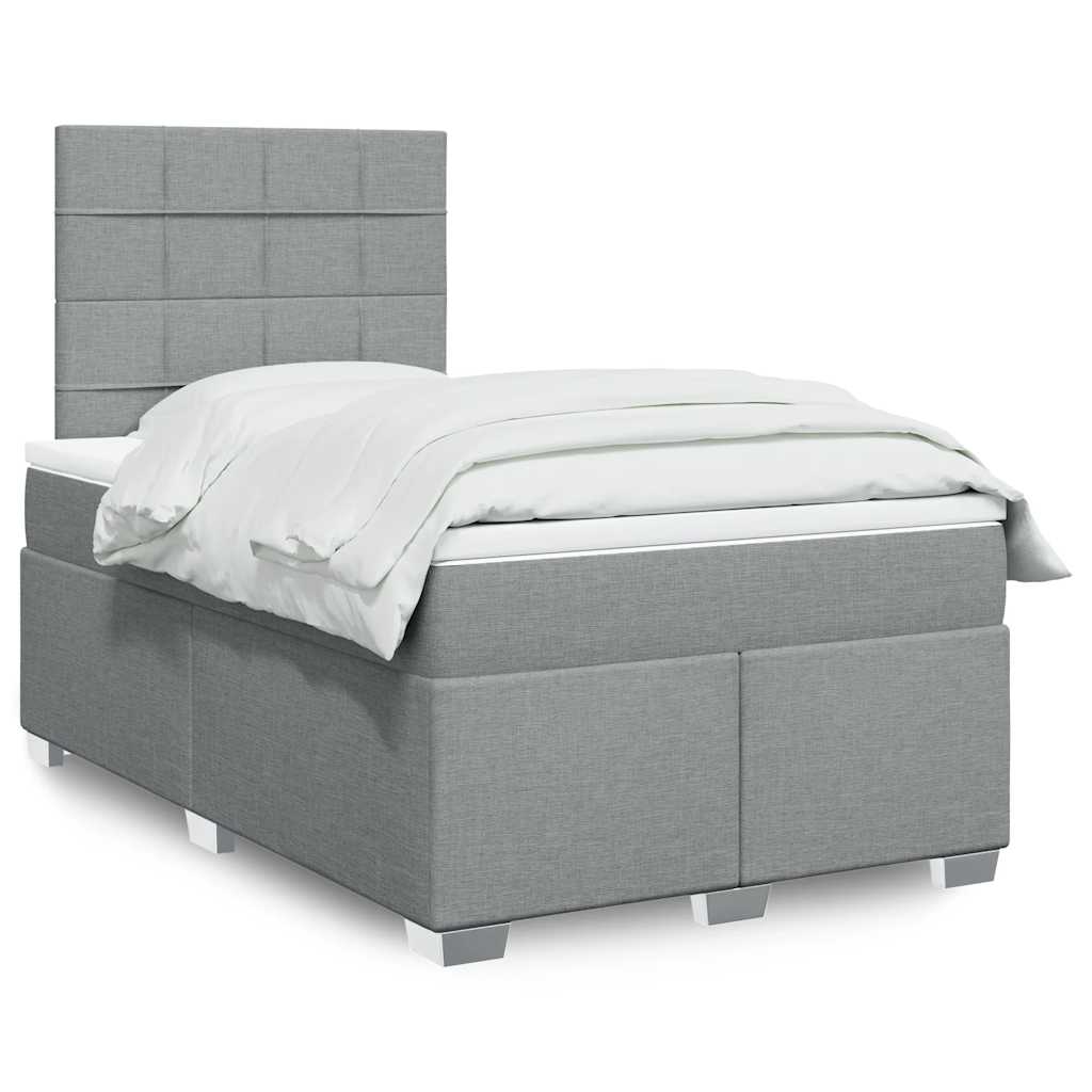 Sommier à lattes de lit avec matelas Gris clair 120x200cm Tissu - XIOS