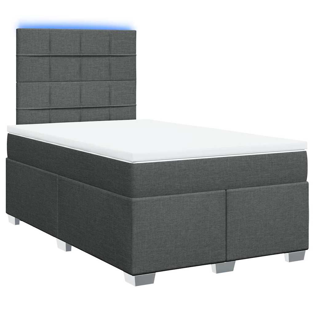 Sommier à lattes de lit avec matelas Gris foncé 120x200cm Tissu - XIOS
