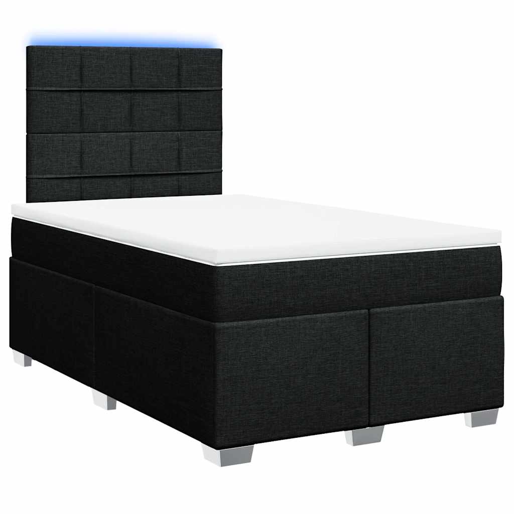 Sommier à lattes de lit avec matelas Noir 120x200 cm Tissu - XIOS