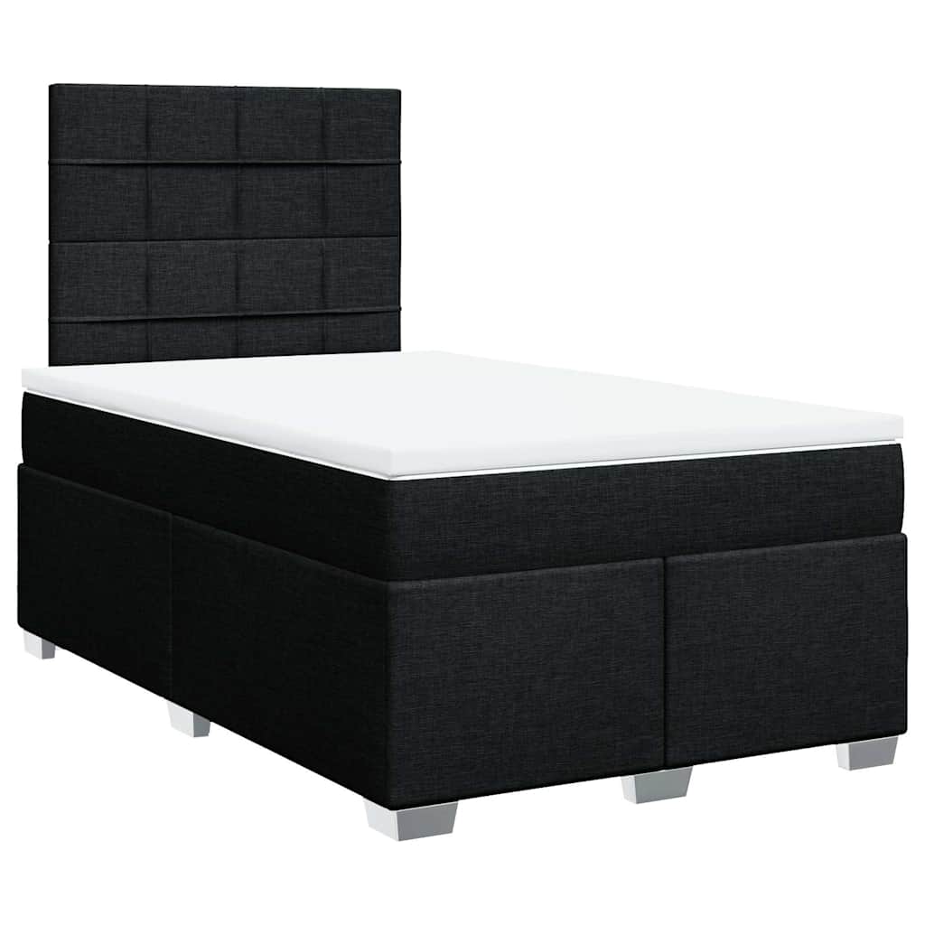 Sommier à lattes de lit avec matelas Noir 120x200 cm Tissu - XIOS