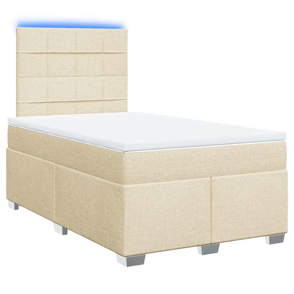 Sommier à lattes de lit avec matelas Crème 120x200 cm Tissu - XIOS