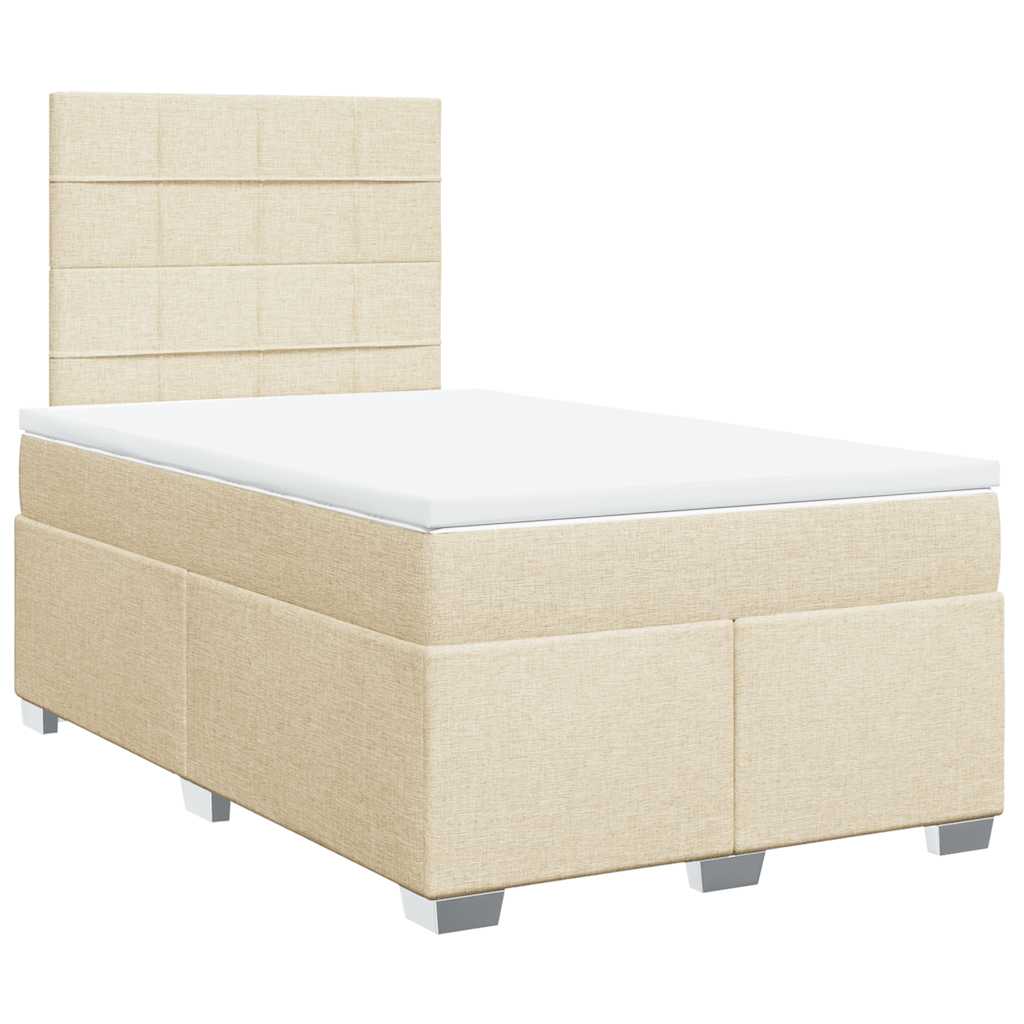 Sommier à lattes de lit avec matelas Crème 120x200 cm Tissu - XIOS