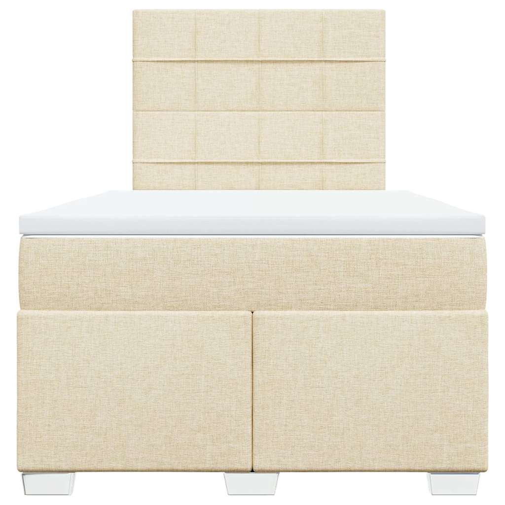 Sommier à lattes de lit avec matelas Crème 120x200 cm Tissu - XIOS