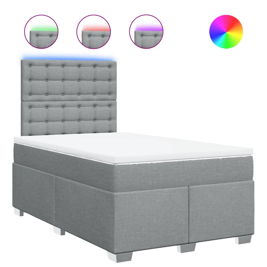 Sommier à lattes de lit avec matelas Gris clair 120x200cm Tissu - XIOS
