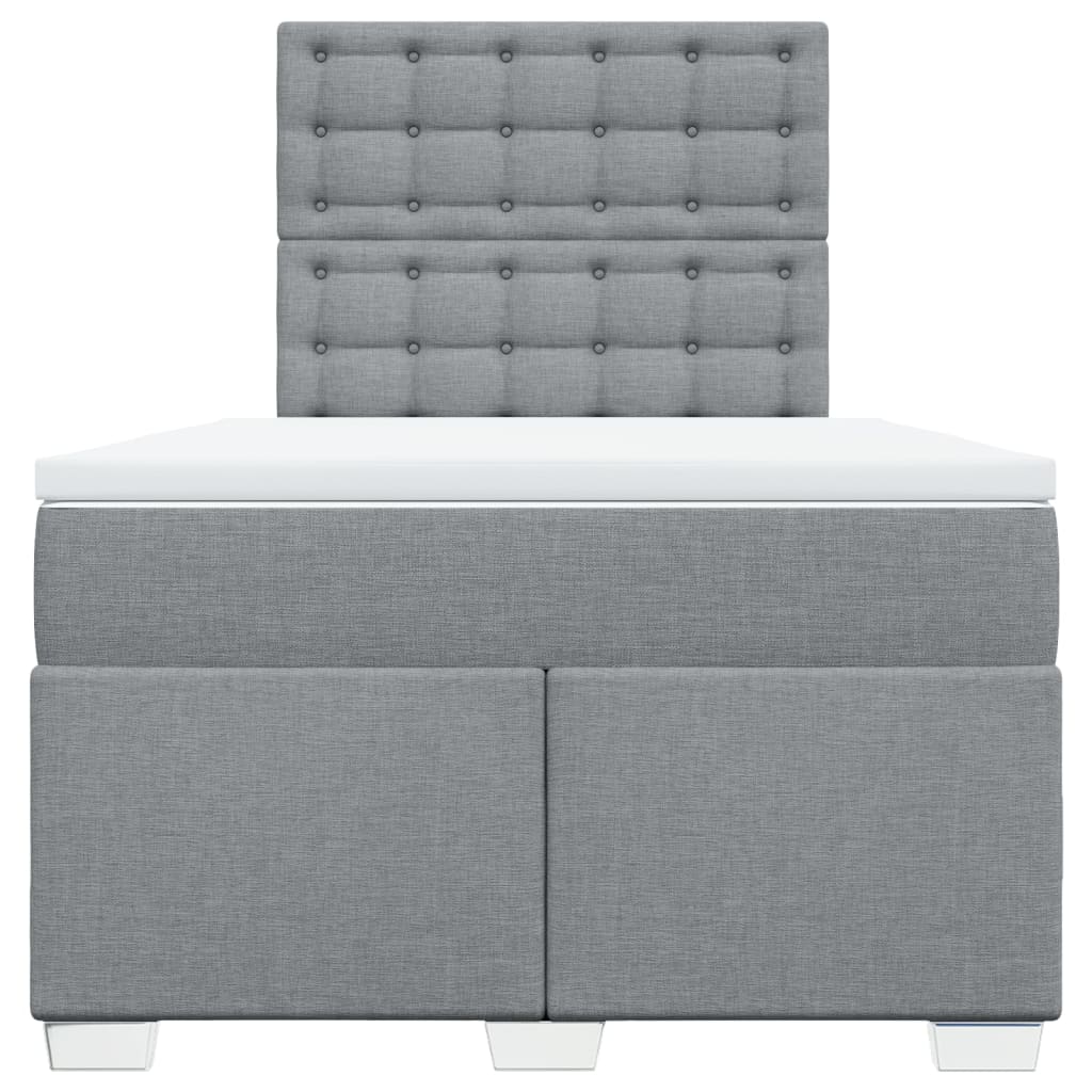 Sommier à lattes de lit avec matelas Gris clair 120x200cm Tissu - XIOS