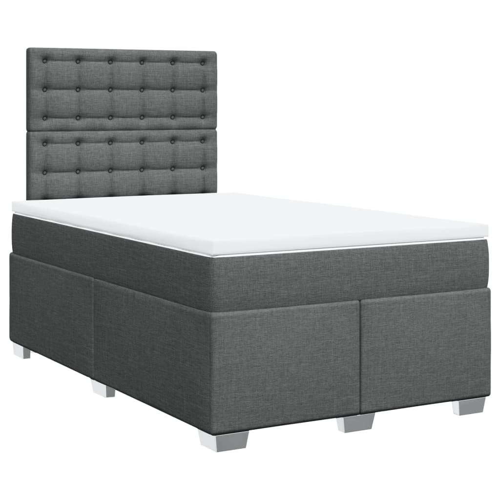 Sommier à lattes de lit avec matelas Gris foncé 120x200cm Tissu - XIOS