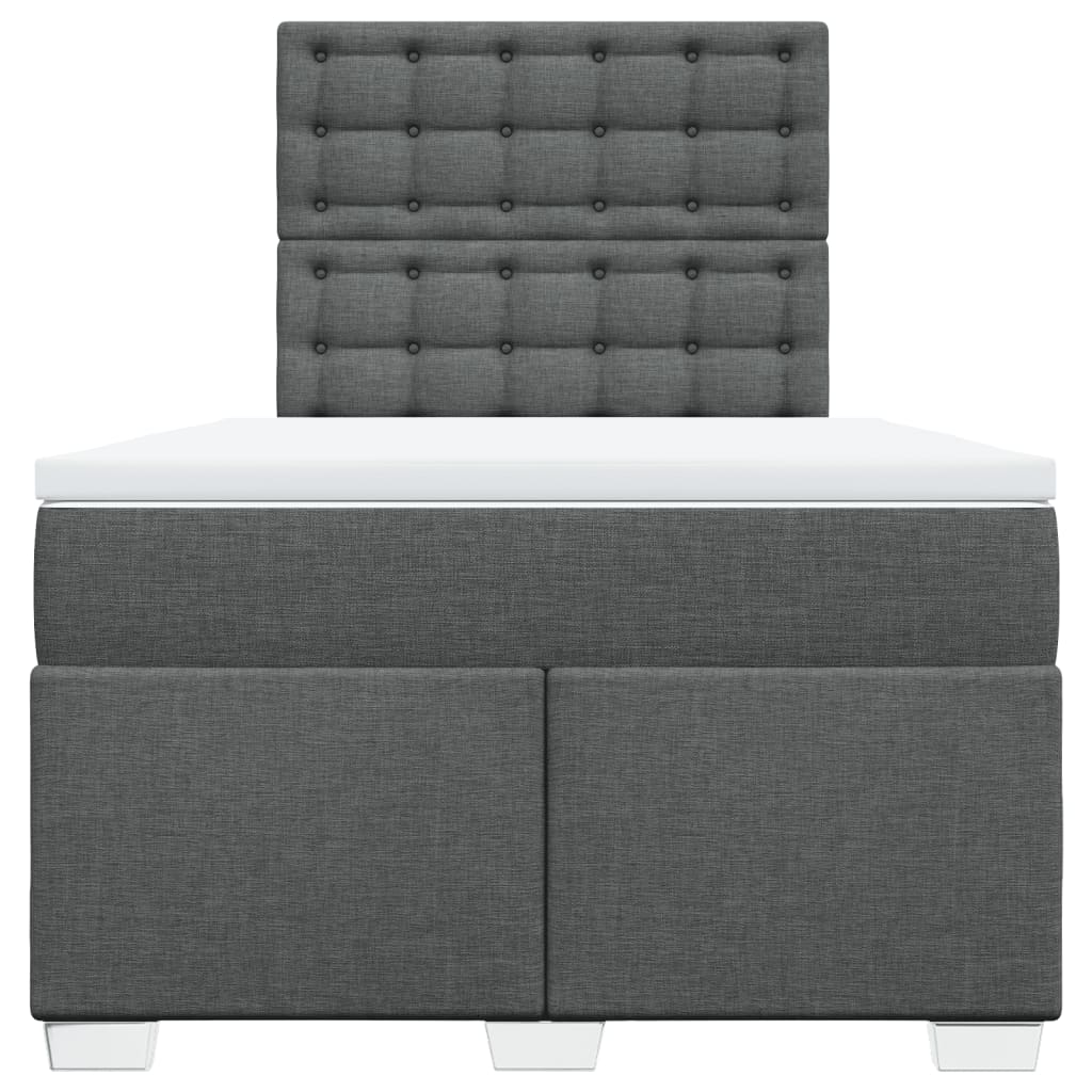 Sommier à lattes de lit avec matelas Gris foncé 120x200cm Tissu - XIOS
