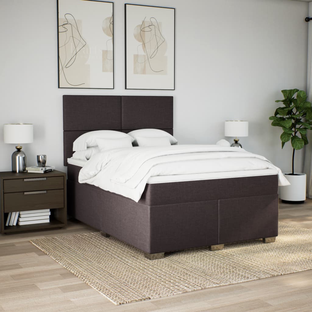 Sommier à lattes de lit avec matelas Marron foncé 140x190 cm - XIOS